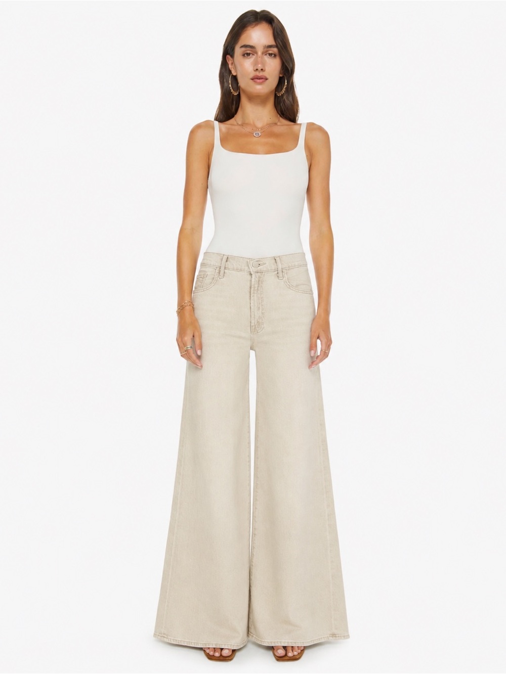 MOTHER The Undercover Sneak Wide-Leg Jeans in Caramel ✨NWT✨ Sz 27